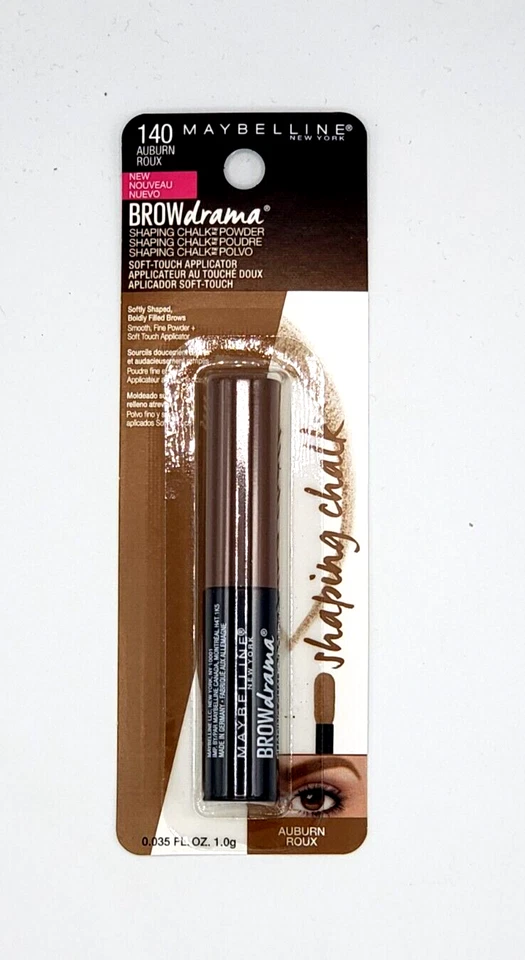 NEW Maybelline Brow Drama Shaping Chalk Powder- 140 AUBURN ROUX 0.035 Fl OZ - Image 1 of 1