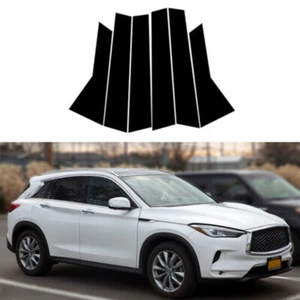6pc For Infiniti QX50 2019-2023 Black Pillar Posts Set Door Trim Piano Cover Kit - Picture 1 of 8