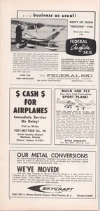 Federal Airglide Skis Original 1959 Print Ad Snow Plane Accessories - Picture 1 of 1