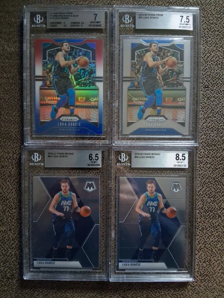 Lote Panini Prizm & Mosaic Luka Doncic 2019-20 - #75, #44, rojo blanco azul, BGS 8,5,7 Foto 1 de 2