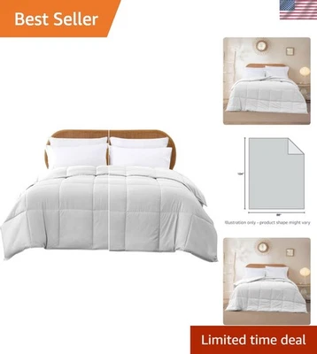 Edredom alternativo de luxo leve tamanho King - reversível branco/branco - Imagem 1 de 4