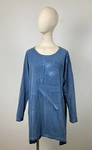 Vestido túnica BARBARA SPEER para mujer azul diseñador Lagenlook de gran tamaño talla única - Imagen 1 de 20