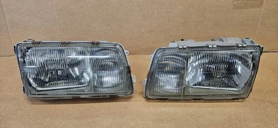 86-91 Mercedes W126 300D 350 420 560 DEPO EURO Glass Headlight Lamp Pair RH & LH - Image 1 of 4