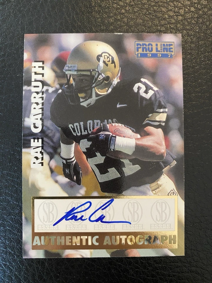 1997 Pro Line Gold ON CARD Rae Carruth Rookie Auto - Image 1 of 2