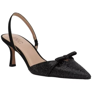 INC INTL Concepts Women Gelsey Slingback Kitten Heels Size US 9M Black Crystals - Picture 1 of 5