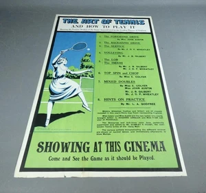 Original Vintage The Art Of Tennis and How To Play It Cinema poster c1925 - Picture 1 of 23