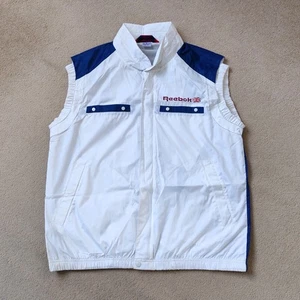 Reebok Vintage Mens Sleeveless Jacket UK Medium Zipped Polyester 90s Sports Vest - Picture 1 of 18