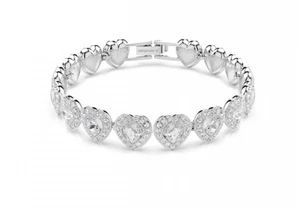NUEVO BRAZALETE TENIS FAB ARIANA GRANDE CORAZÓN CRISTAL SWAROVSKI COSTO £199 - Imagen 1 de 6
