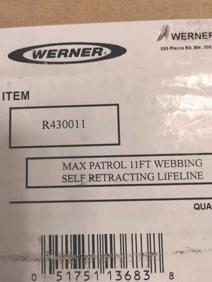 Werner MAX Patrol 11 ft correa autorretráctil Lifeline R430011 Foto 1 de 4