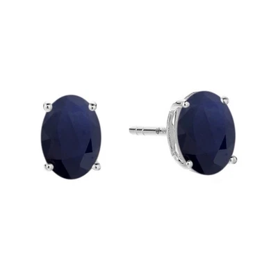 925 Sterling Silver Choose Oval Garnet, Blue Sapphire, Peridot Stud Earrings. - Image 1 of 2