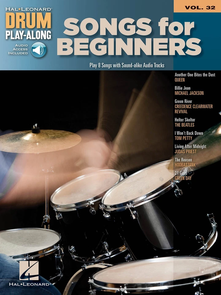 Songs for Beginners Drum Play-Along Vol 32 Hal Leonard Music Book & Online Audio - Image 1 of 1