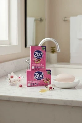 Zest Lush Orchid & Almond Oil Moisturizing Bar Soap 4.12 Oz Lot Of 4 - Image 1 of 2