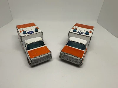 Lot Of Two - Vintage 1977 Matchbox Ambulance Paramedics Diecast Truck USED - Image 1 of 4