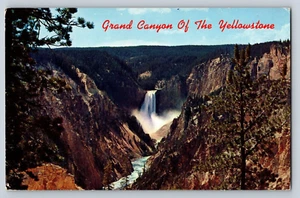 Postkarte Grand Canyon des Yellowstone und Lower Falls Nationalparks verschickt - Bild 1 von 2