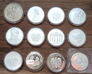 Lot of Germany silver coloured large proof coins x12 scarce coins - Picture 1 of 10