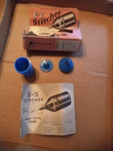 Vintage E-Z Stitcher Blue sewing tool Original Sewing Kit 1953 & instructions - Picture 1 of 10