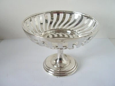 ANTIGUO CUENCO PEDESTAL CIRCULAR ART DECO PLATA ESTERLINA MACIZA Foto 1 de 4