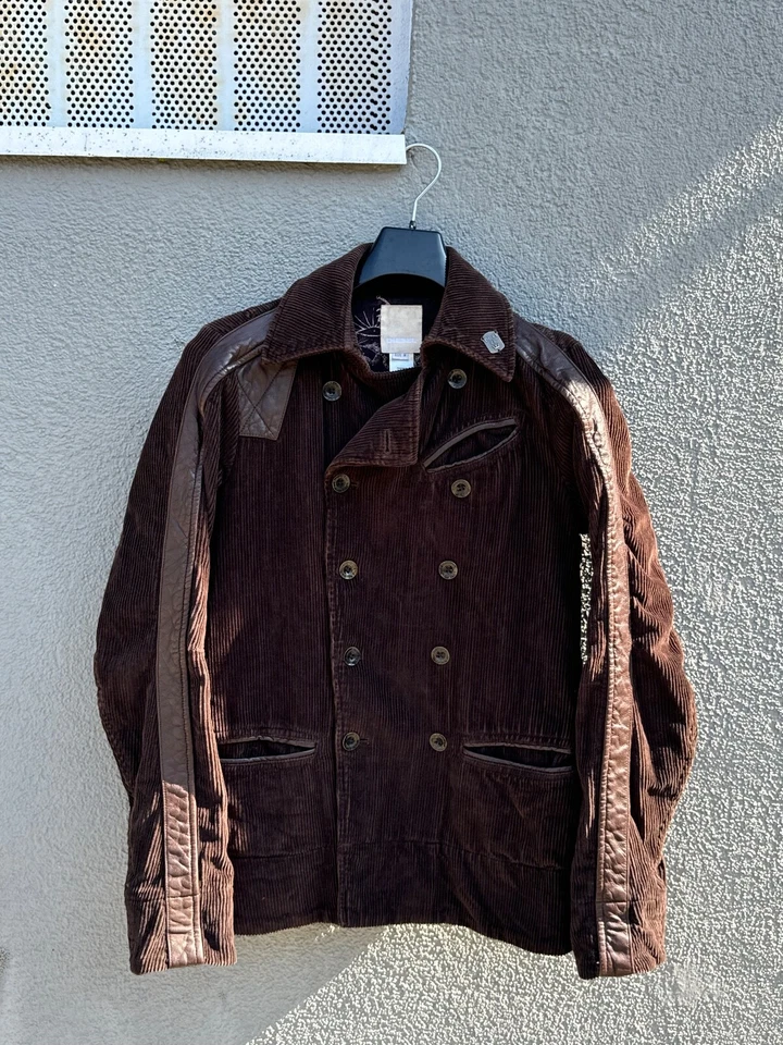 Chaqueta Blazer De Colección Diesel Industry Para Mujer Marrón Pana Cuero Talla M Foto 1 de 4