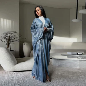 Muslim Fashion Bronzing Robe Abaya Outer Wear - Picture 1 of 16