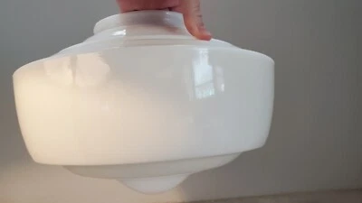 Antique Architectural Milk Glass Ceiling Light Globe Art Deco Style. - Image 1 of 4