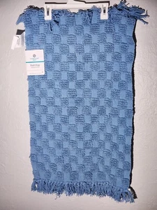 Comfort Bay Handwoven Bath Rug 18in X 28in Blue 100% Cotton - Picture 1 of 4
