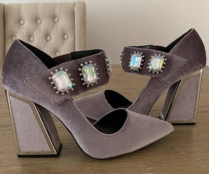 Kat Maconie Arielle Dusty Pink velvet Heels size 7UK 40EU Heel hight 10.5cm 4" - Picture 1 of 11