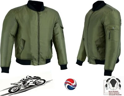 MENS GREEN WATERPROOF CE BREATHABLE TEXTILE MOTORBIKE / MOTORCYCLE BOMBER JACKET - Image 1 of 4