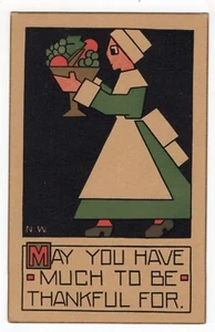 THANKSGIVING POSTCARD RUST CRAFT, COPYRIGHT 1911, #577, SIGNED "N.W." - Picture 1 of 2