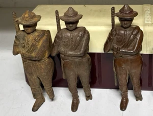 VTG Lot Of 3 For Repair Authentic A.C. Williams Cast Iron Boy Scout Still Banks - Picture 1 of 22