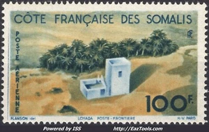 COTE DES SOMALIS POSTE AERIENNE N° 21 NEUF ** SANS CHARNIERE - Picture 1 of 2