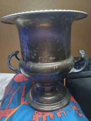 Antigua urna de champán F B Rogers Silver Co cubo de hielo rara corona marca registrada 1883 Foto 1 de 4