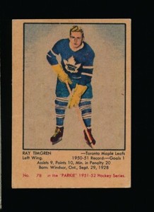 1951 Parkhurst RAY TIMGREN #78 VG/EX