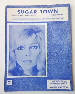 Sugar Town - Nancy Sinatra sheet music piano vocal guitar original 1966 - Picture 1 of 2