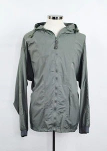 Izod Grey Nylon Full Zip Long Sleeve Windbreaker Jacket Men's Size XL - Picture 1 of 9