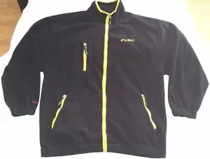 FuBu full-zip fleece jacket men sz M Navy Yellow vintage 90s hip-hop rap vtg - Picture 1 of 10