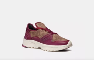COACH C150 SIG NEP Runner BERRY/TAN 8B - Foto 1 di 4