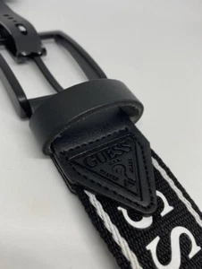 Belt Guess Men Jeans Pants S M L XL Black Buckle Black 11GO03XZ01 MSRP $40 New - Picture 1 of 12