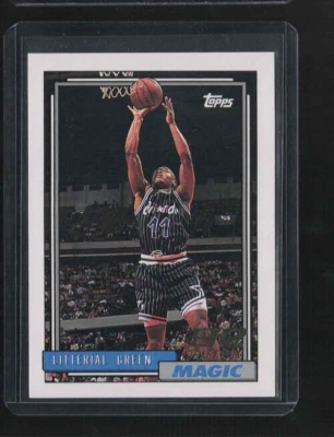 1992-93 Topps #299 Litterial GreenRookie Card Orlando Magic 92 Draft Pick - Image 1 of 2
