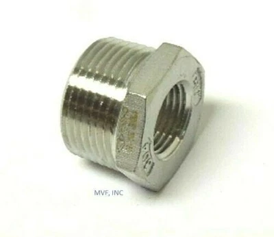 3" X 2" 150# Cast Threaded (NPT) Hex Bushing 304 Stainless Steel SS12110941 - Image 1 of 3