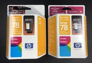 Lot of 2 Genuine HP Large 78 Tri-Color Ink Cartridge NEW & Sealed Exp: 2003/2004 - Picture 1 of 5