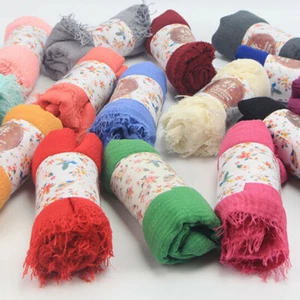 Crinkle Cotton Scarf Muslim Women Long Hijabs Shawls Head Wrap Scarves 56 Colors - Picture 1 of 68