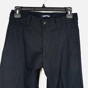 Pantalones chinos largos Lands' End para niños adolescentes talla 27 negros frente plano algodón poliéster - Imagen 1 de 8