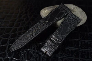 CORREA RELOJ 22 21 20 MM NEGRO GENUINA PIEL PATA AVESTRUZ APTA IWC PILOT MASTRAP - Imagen 1 de 9
