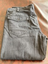 Sean John Classic Relaxed-Fit Washed Black Faded Jeans 44x32 Missing Back Button