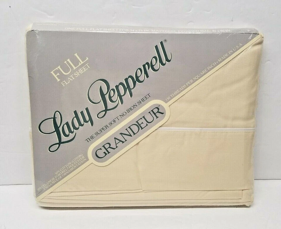 Vintage Old Stock Bedding Full Size Flat Sheet Lady Pepperell Fortrel USA Retro - Image 1 of 1
