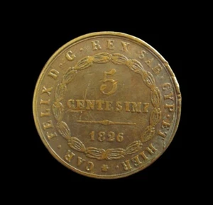 ITALIA CERDEÑA 5 CENTESIMI 1826 KM 127,1 #6627# - Imagen 1 de 2