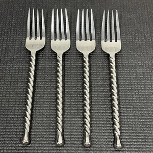 "Lote de 4 tenedores de cena de acero inoxidable Silver Tear 18/8 con ajustes gourmet 8,25"" Twist" - Imagen 1 de 11