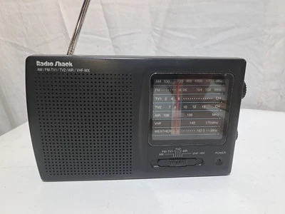 Radio Shack Portable Multiband Radio 12-456 AM/FM TV1 TV2 AIRVHF-WX No Bat Cover - Image 1 of 4