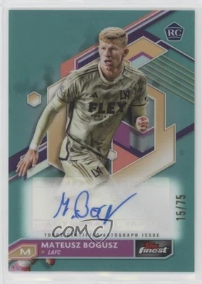 2023 Topps Finest MLS Aqua Refractor 15/75 Mateusz Bogusz #A-MB Rookie Auto RC - Image 1 of 3