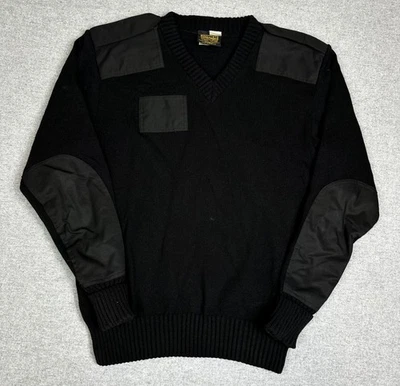 Citadel Commando Sweater Mens L Black Military V Neck Pullover Patch Epaulet UK - Image 1 of 4